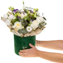 Květinový box růží a eustomy